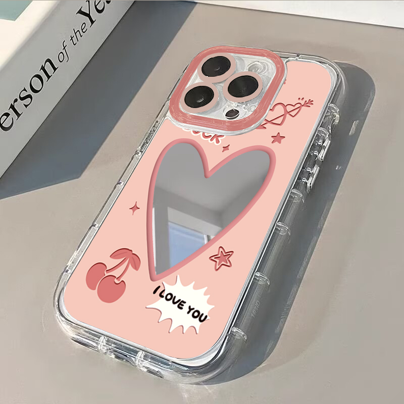 Phone Cases Cool Girl - غطاء هاتف بتصميم قلب الكرز الوردي