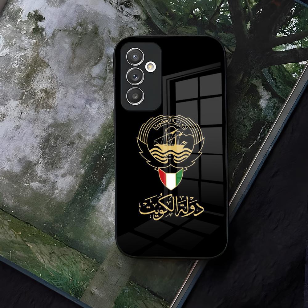 Phone Cases Kuwait - جراب هاتف زجاجي بتصميم خريطة وعلم