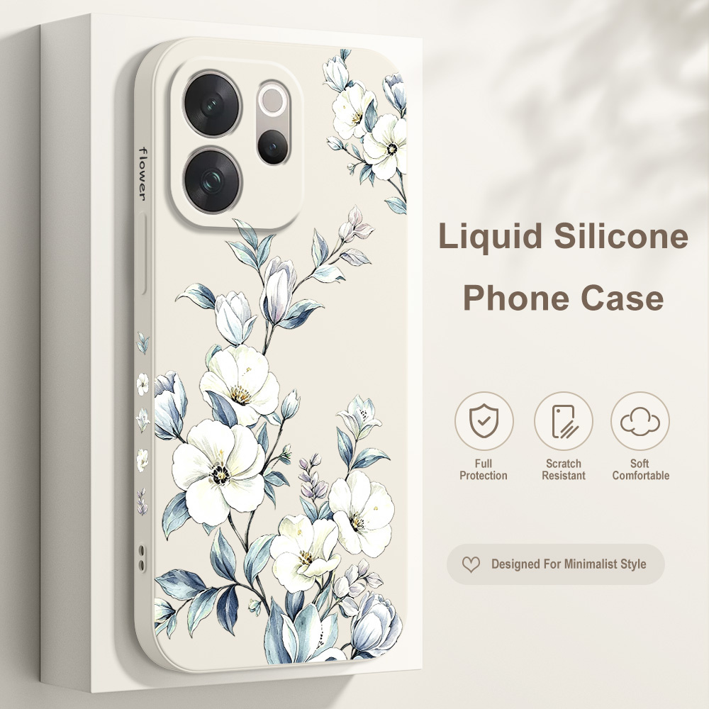 Phone Cases Vivo - غطاء هاتف بتصميم زهور متعرجة لهواتف