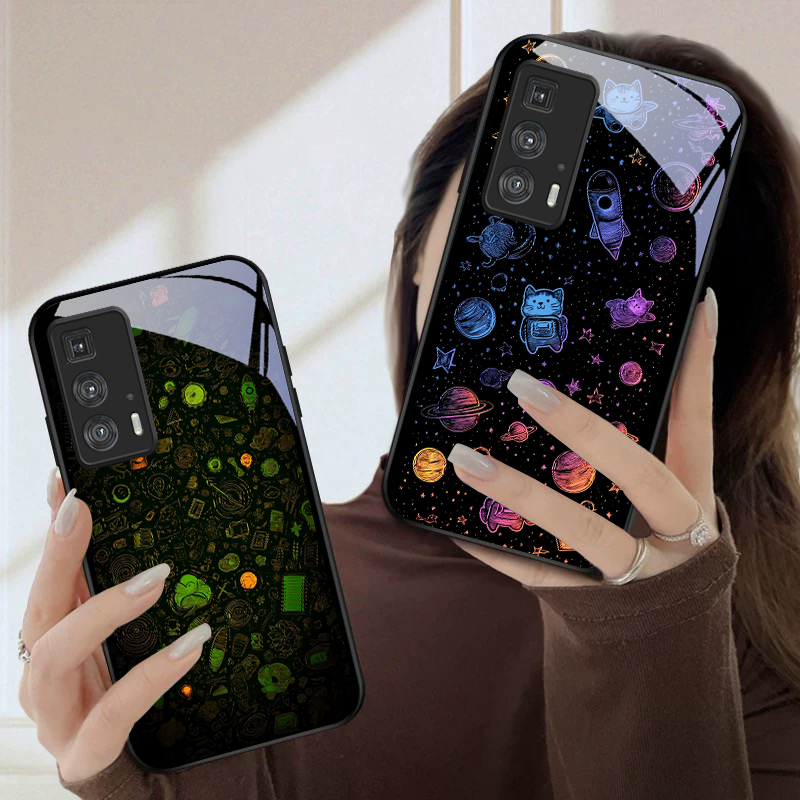 Phone Cases Motorola - غطاء هاتف زجاجي بنمط نهر النجوم