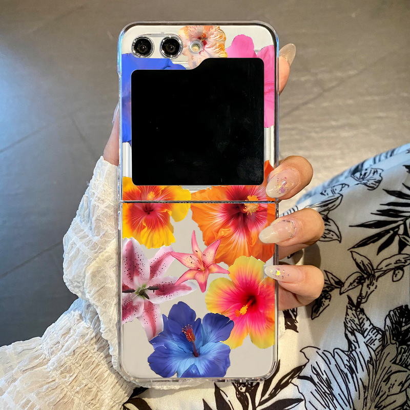 Phone Cases Z Fold 6 - واقعية الأزهار طباعة جراب هاتف لسامسونج