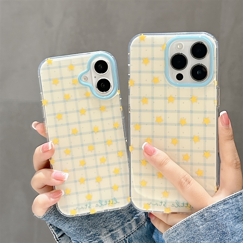 Phone Cases Yellow - جراب هاتف بنمط مربعات النجمة الصفراء