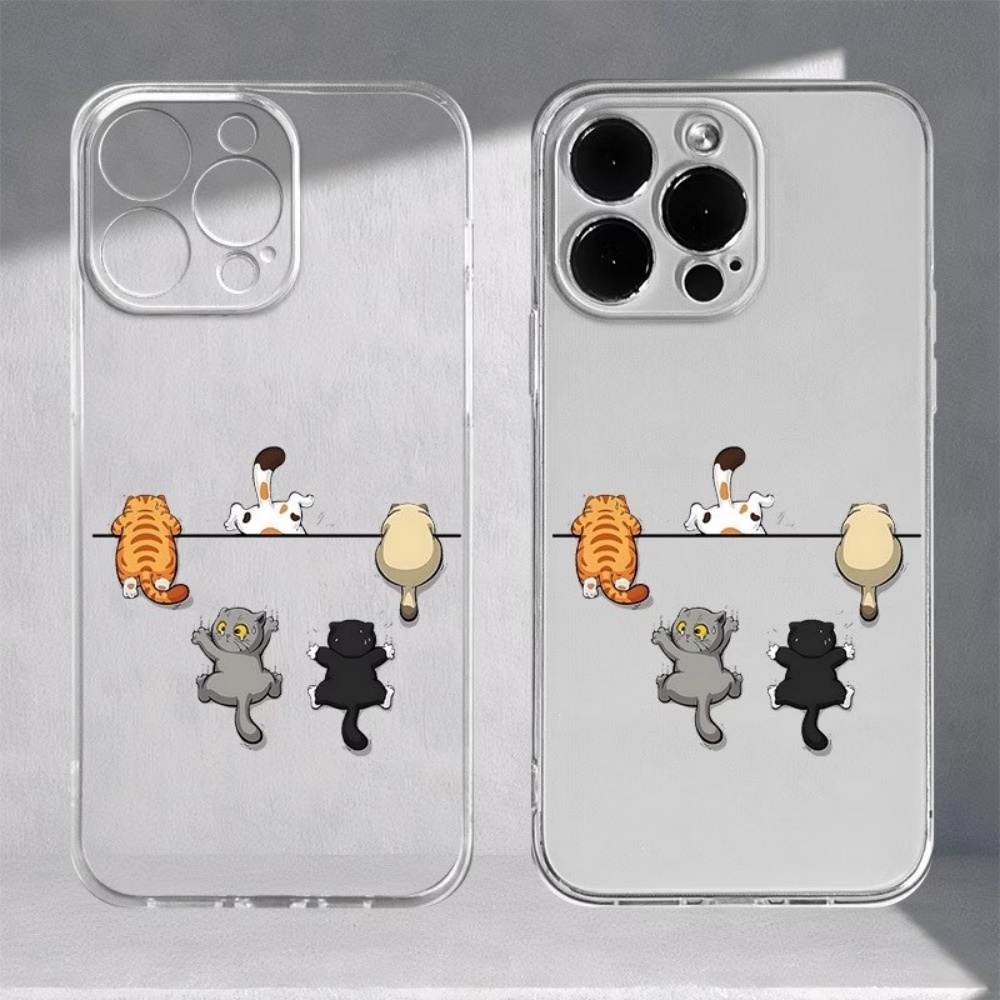 Phone Cases Clear - غطاء هاتف بنمط خمسة قطط لطيفة