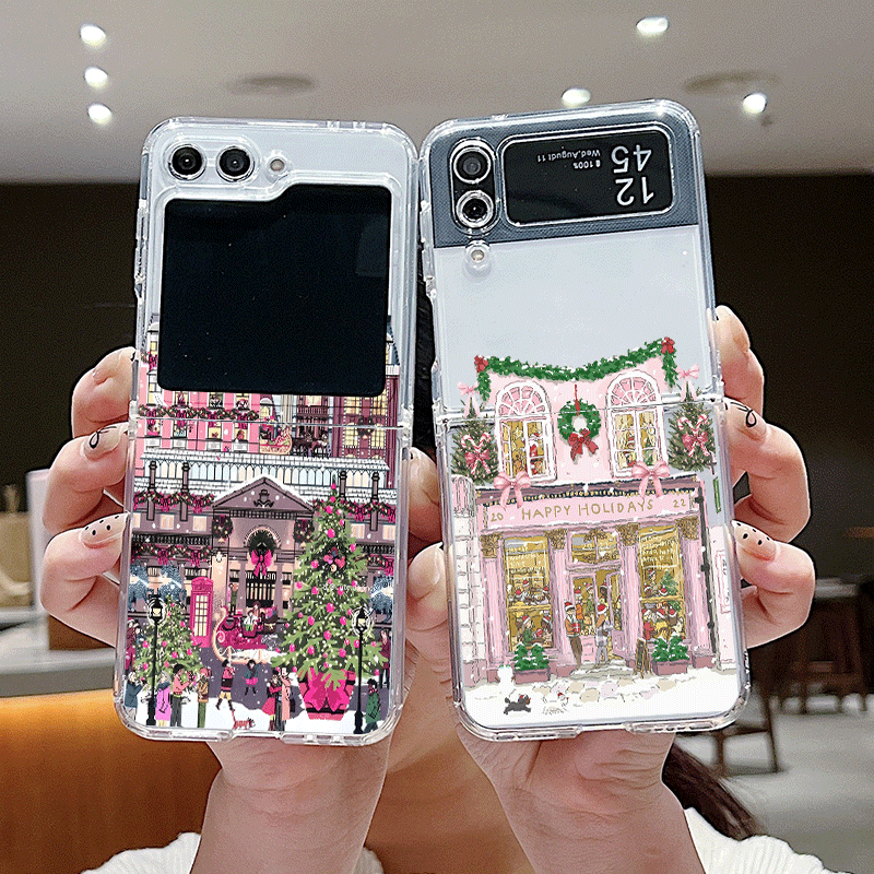 Phone Cases Clear - المبنى الريفية مشهد الثلوج عيد الميلاد