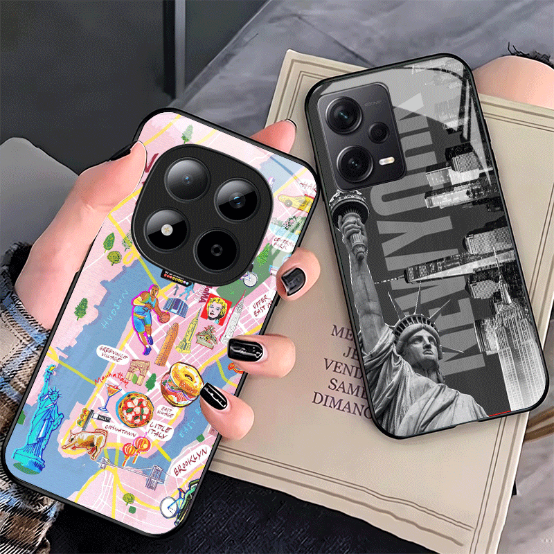 Phone Cases Nyc - غطاء هاتف زجاجي بتصميم مدينة نيويورك