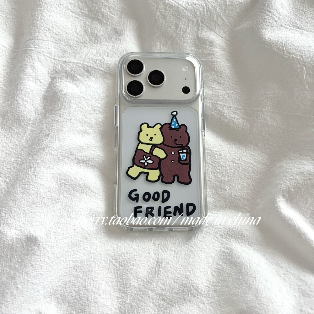 Phone Cases Yellow - جراب هاتف كوري بتصميم دببة صفراء