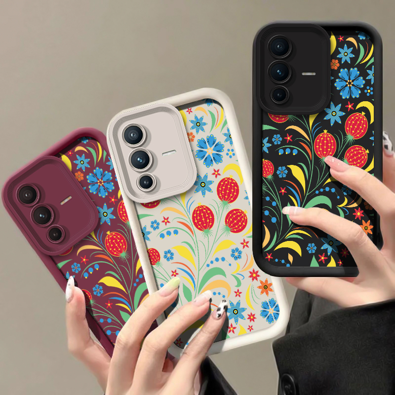 Phone Cases Vivo - غطاء هاتف مزين بالزهور لـ Vivo