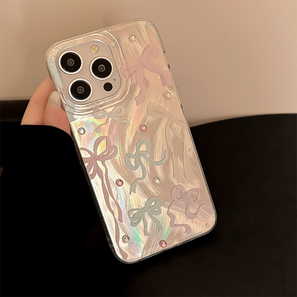 الكورية الملونة Bowknot الماس  - مراجعة Phone Cases Korean وسعره