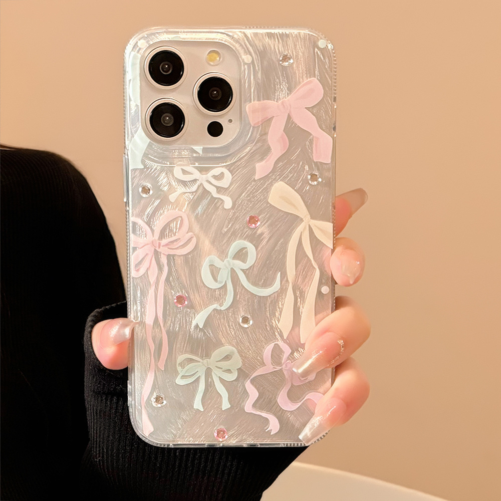 الكورية الملونة Bowknot الماس  - مراجعة Phone Cases Korean وسعره