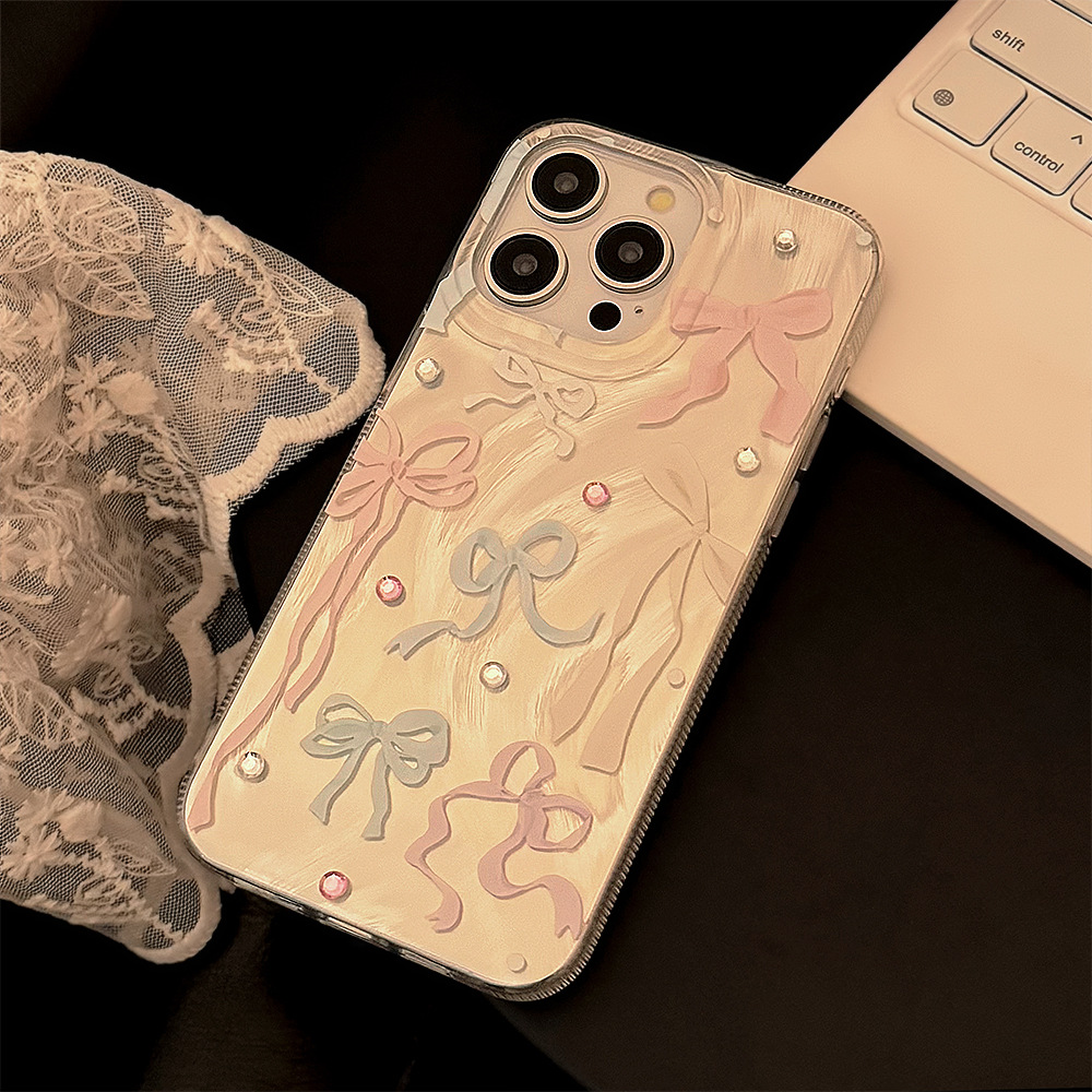 الكورية الملونة Bowknot الماس  - مراجعة Phone Cases Korean وسعره