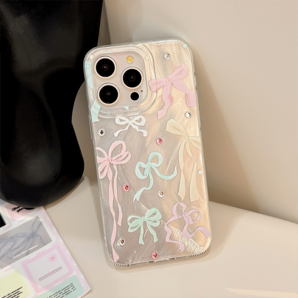 الكورية الملونة Bowknot الماس  - مراجعة Phone Cases Korean وسعره