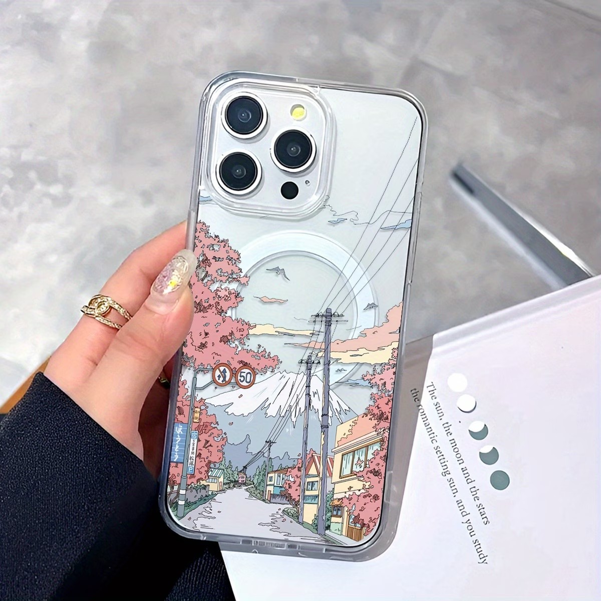 غطاء هاتف بنمط زهر الكرز من فو - مراجعة Phone Cases With Magnet وسعره