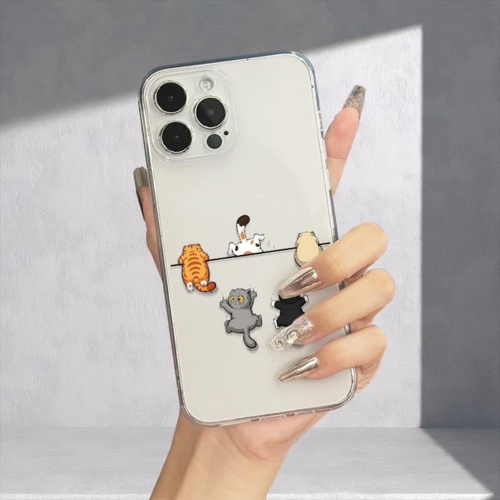 غطاء هاتف بنمط خمسة قطط لطيفة  - مراجعة Phone Cases Clear وسعره