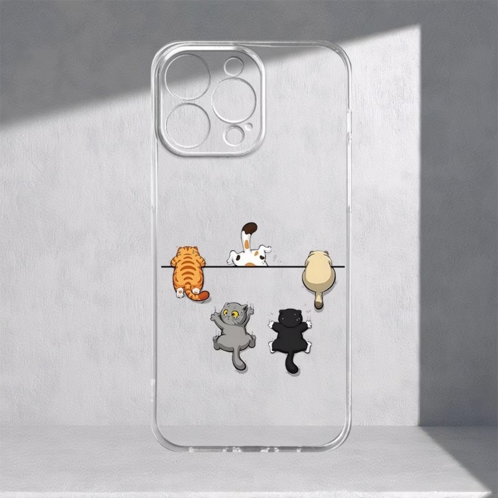 غطاء هاتف بنمط خمسة قطط لطيفة  - مراجعة Phone Cases Clear وسعره