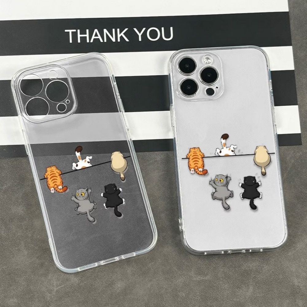 غطاء هاتف بنمط خمسة قطط لطيفة  - مراجعة Phone Cases Clear وسعره