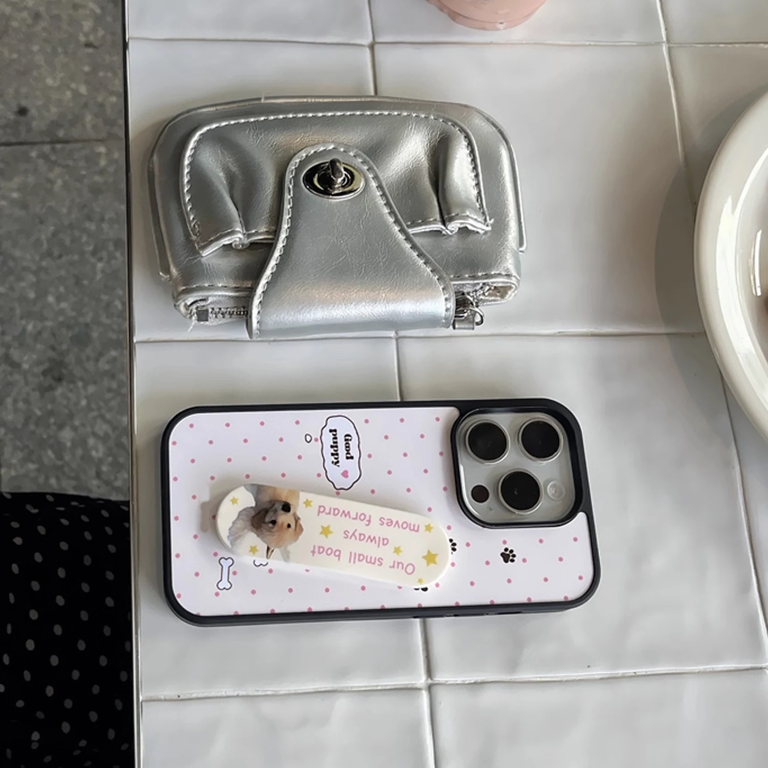 INS الوردي موجة نقطة جيدة جرو  - مراجعة Phone Cases With Stand وسعره