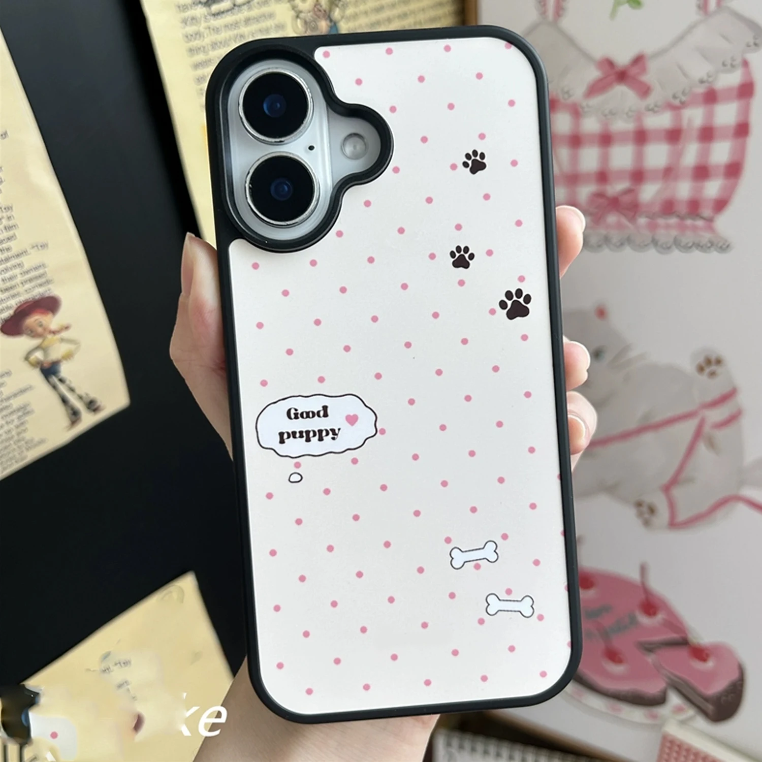 INS الوردي موجة نقطة جيدة جرو  - مراجعة Phone Cases With Stand وسعره