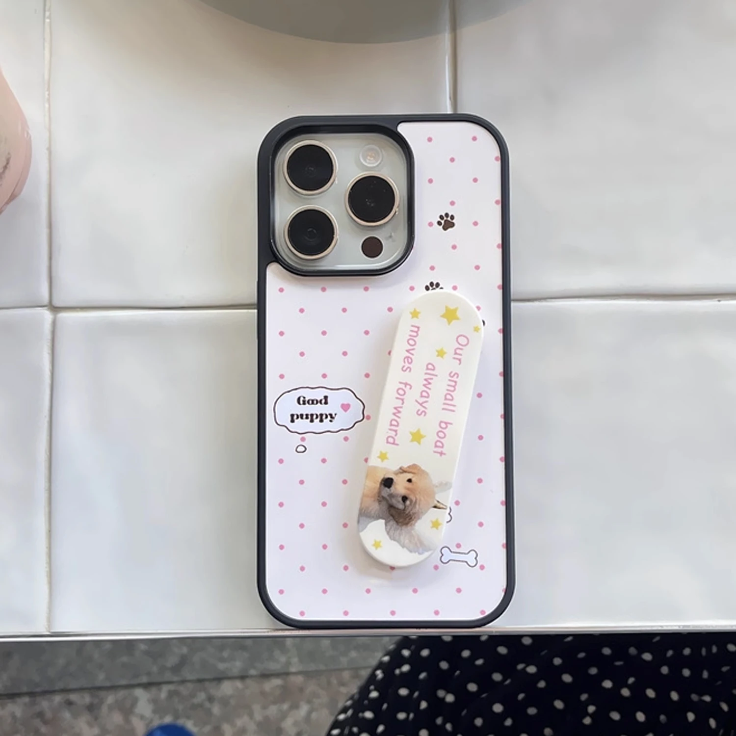 INS الوردي موجة نقطة جيدة جرو  - مراجعة Phone Cases With Stand وسعره