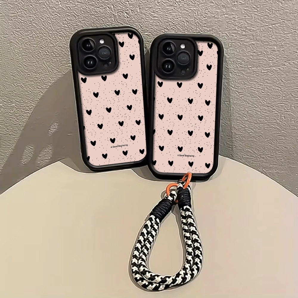 جراب هاتف بتصميم قلب أسود ملطخ - مراجعة Phone Cases With Straps وسعره