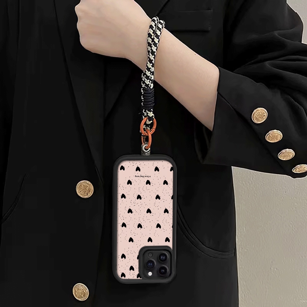 جراب هاتف بتصميم قلب أسود ملطخ - مراجعة Phone Cases With Straps وسعره